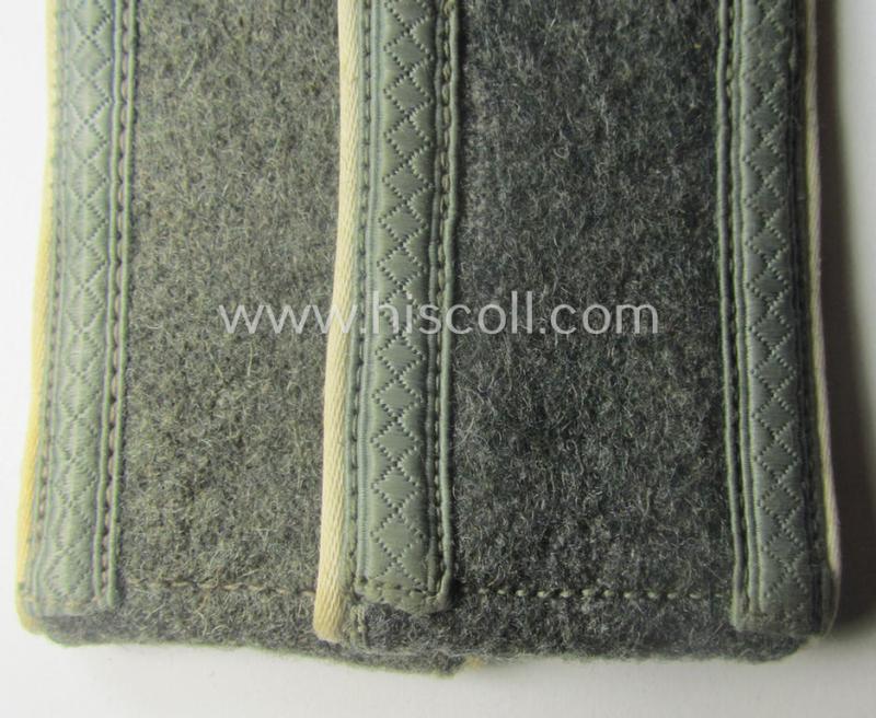 Pair of WH (Heeres), early- (ie. mid-) war-period- (ie. 'M40- o. M43'-) pattern NCO-type shoulderstraps as piped in the white-coloured branchcolour as was intended for an: 'Uffz. eines Infanterie-Rgts.'