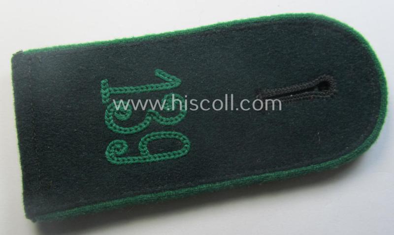 Single, WH (Heeres) EM-type (ie. 'M36- o. M40'-pattern- and 'rounded-styled-') neatly 'cyphered' shoulderstrap as was intended for usage by a: 'Soldat des Gebirgsjäger-Rgts. 139' (part of the: '3. Gebirgs-Div.')