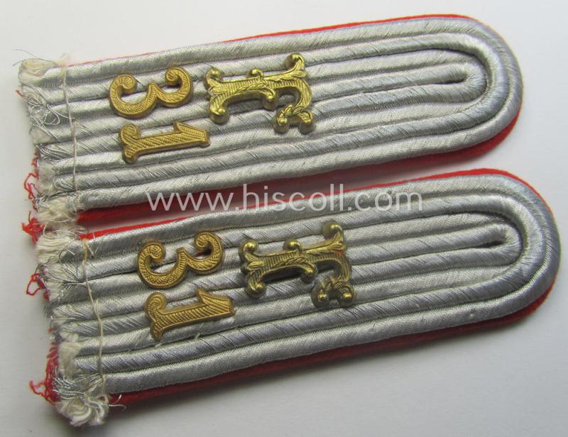 Pair of neatly 'cyphered', WH (Luftwaffe) officers'-type shoulderboards: 'Leutnant des Festungs-Flakartillerie-Abtlgs o. Rgts. 31'