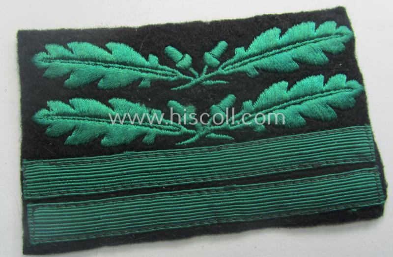 Single, officers'-pattern, WH (Heeres o. Waffen-SS) rank-insignia-bar (for usage on the various camouflaged-uniforms) as was used by an officer holding the rank of: 'Oberstleutnant' (ie.: 'SS-Obersturmbannführer')