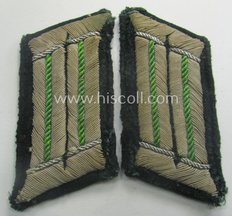 Truly used, pair of WH (Heeres) collar-tabs (ie. 'Kragenspiegel für Offiziere'): 'Panzer-Grenadier-Truppen'