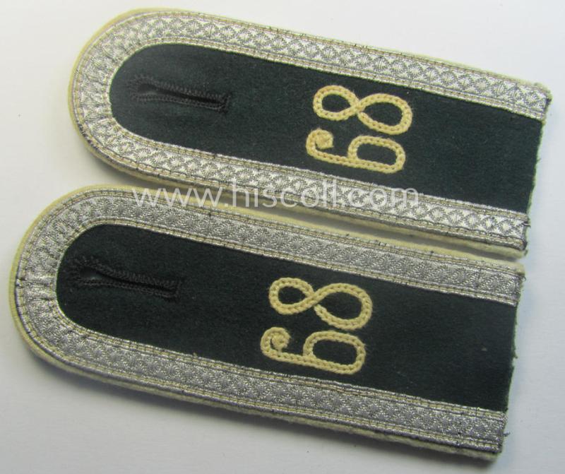 Pair of WH (Heeres) neatly 'cyphered', NCO-type shoulderstraps: 'Uffz. des Infanterie-Rgts. 68'