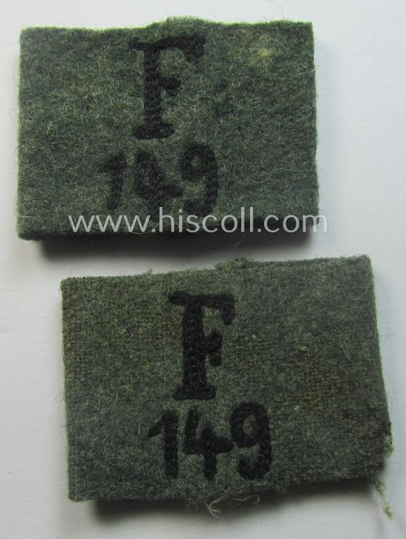 Pair of WH (Heeres) 'Pioniere'-related, 'Schulterstück-Überschuben': 'Soldat u. Mitglied des Festungsbau-Batallions 149'