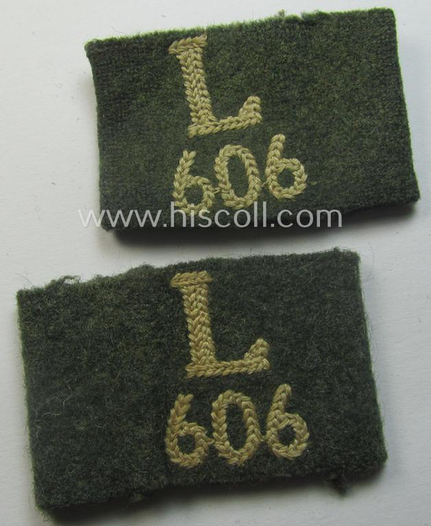Pair of WH (Heeres) 'Infanterie'-related 'Schulterstück-Überschuben': 'Soldat des Landesschützen-Batalions 606'
