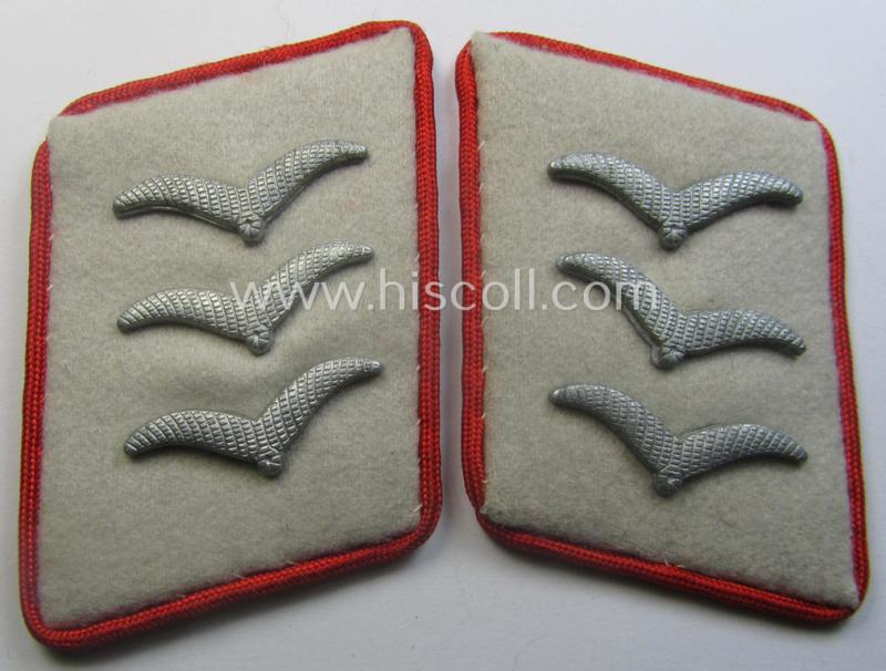 Fully matching pair of WH (Luftwaffe) bright-red-piped, EM- (ie. NCO-) type collar-patches (ie. 'Kragenspiegel') as was intended for usage by a member within one of the units of the: 'Hermann Göring-Division'