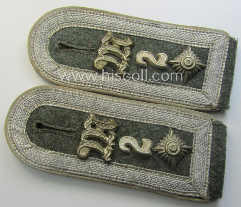 Pair of neatly 'cyphered', so-called: 'M41- (ie. M43-) pattern', WH (Heeres) NCO-type shoulderstraps as was specifically intended for a: 'Feldwebel des Maschinengewehr-Abtgs. 2'