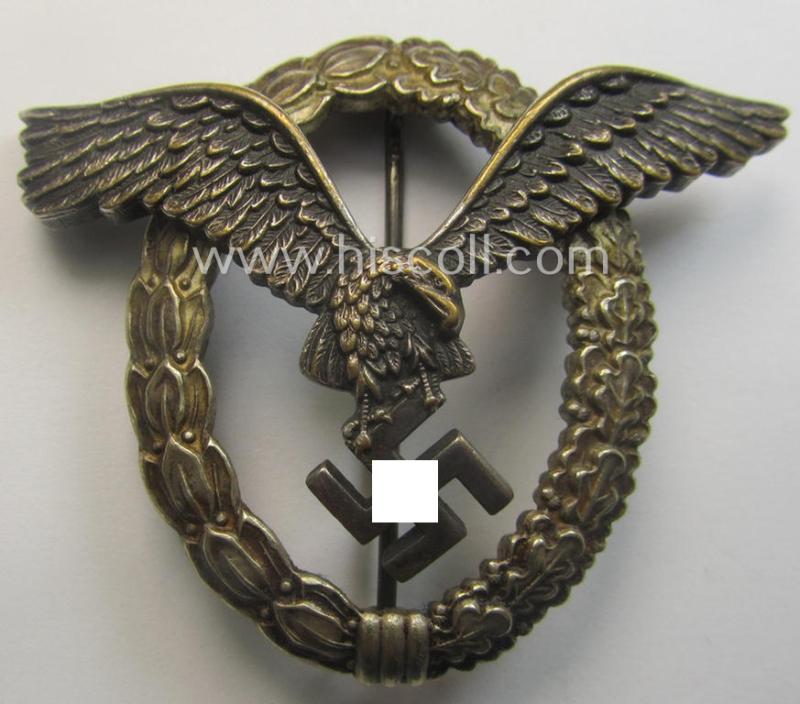 WH (Luftwaffe) war-badge (ie. 'LW-Flugzeugführer-Abzeichen' or: pilots'-war-badge) by the 'Berg & Nolte'-company