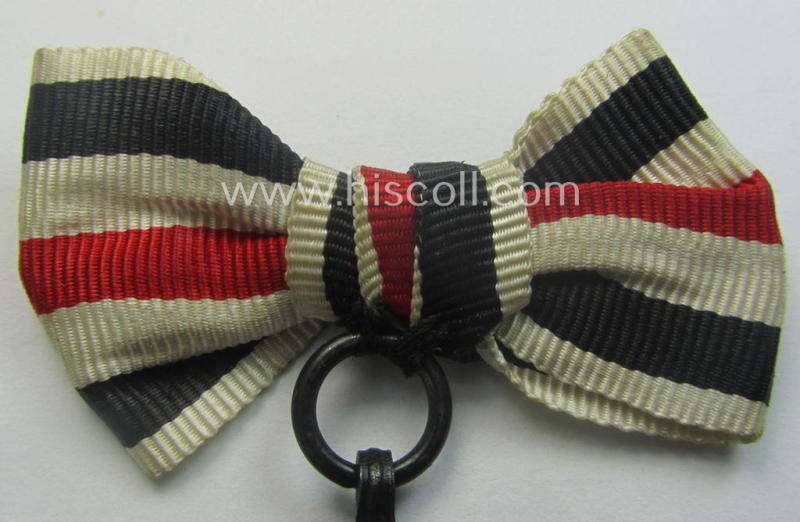 Female-related, WWI-period: 'Ehrenkreuz für Witwen und Waisen 1914-18' being a nicely preserved (albeit non-maker marked) example that came mounted onto its period (nicely 'bow-shaped'-folded) ribbon (ie. 'Bandabschnitt')