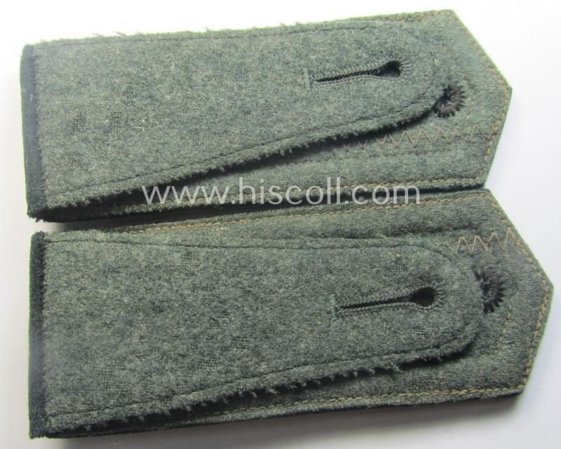 Pair of WH (Heeres) NCO-type (ie. 'M36- o. M40'-pattern- and/or 'pointed-styled'), neatly 'cyphered' shoulderstraps as was intended for usage by a: 'Feldwebel des Infanterie-Ergänzungs-Rgts. 3'