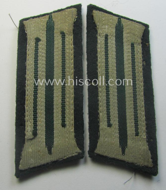 Truly used- and tunic-removed pair of WH (Heeres) 'standard-issue'-pattern WH (Heeres) collar-tabs (or: 'Einheitskragenspiegel') being of the 'generic-pattern'