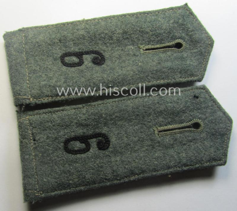 Pair of early-period- (ie. 'Reichswehr'-era- and/or 'pointed-styled'), WH (Heeres) 'cyphered' EM-type shoulderstraps: 'Soldat des Pionier-Rgts. 6'