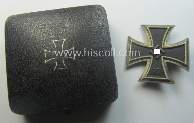 'Eisernes Kreuz 1. Klasse' (ie. Iron Cross 1st class) being an (I deem) early-war-period-produced (albeit non-maker-marked) example that comes complete in its specific (luxuriously-styled!) etui as issued and/or recently found