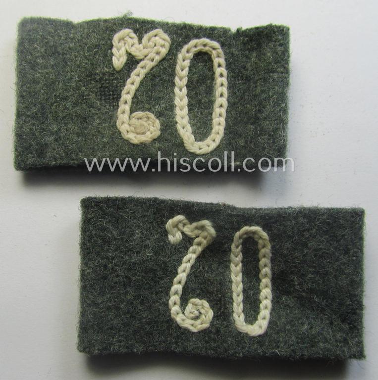 Pair of WH (Heeres) 'Infanterie'-related, 'Schulterstück-Überschuben': 'Soldat des Infanterie-Rgts. 70'