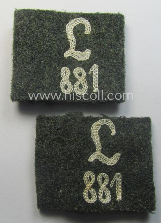 Pair of WH (Heeres) 'Infanterie'-related 'Schulterstück-Überschuben': 'Soldat des Landesschützen-Batalions 881'
