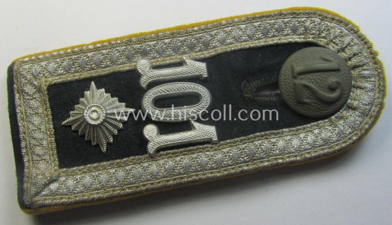 Single, WH (Heeres) NCO-type (ie. 'M40'-pattern- and 'rounded-styled') neatly 'cyphered' shoulderstrap as was intended for usage by a: 'Feldwebel des Reiter- o. Kavallerie-Rgts. 101'
