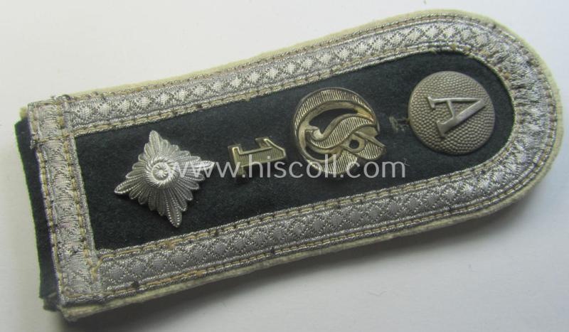 Single, WH (Heeres) NCO-type (ie. 'M40'-pattern- and/or 'rounded'-styled), neatly 'cyphered' shoulderstrap as was intended for usage by a: 'Feldwebel des Infanterie-Ergänzungs-Rgts. 1'