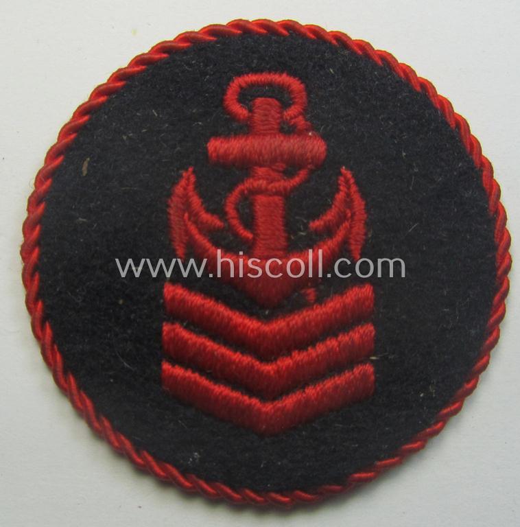 Marine-HJ (ie. 'Marine-Hitlerjugend') arm-badge aka: 'Ärmelabzeichen Reichsseefunkprüfung C' (or naval-HJ, radio-proficiency badge of the 'C'-grade)