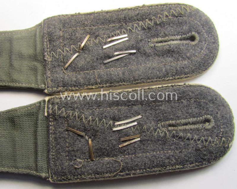 Pair of early-period- (ie. 'Reichswehr'), WH (Heeres) 'cyphered' NCO-type shoulderstraps, as executed in neat 'rib-cord'-like linnen as was specifically intended for a: 'Feldwebel des Infanterie-Rgts. 11'