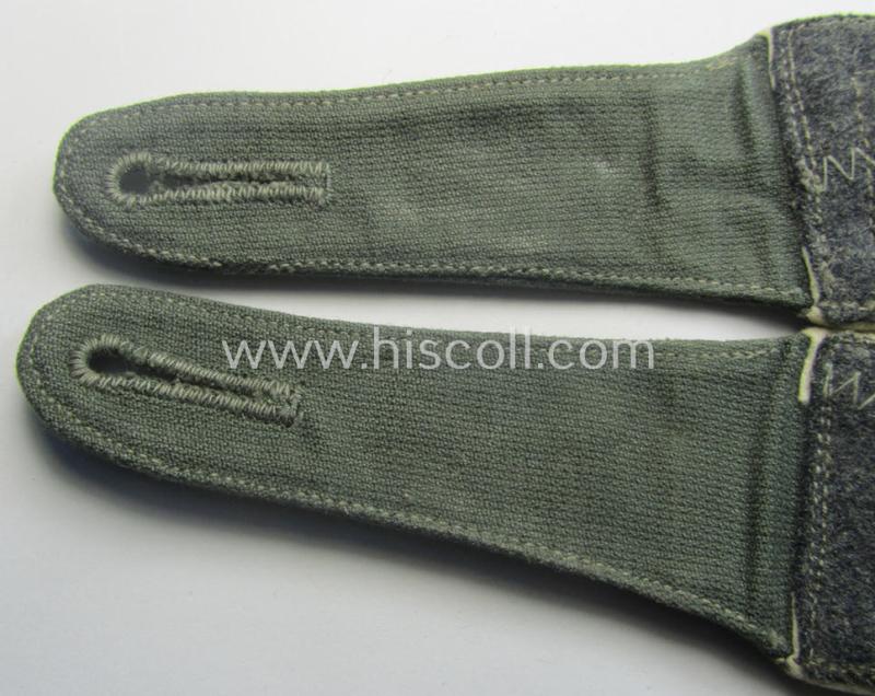 Pair of early-period- (ie. 'Reichswehr'), WH (Heeres) 'cyphered' NCO-type shoulderstraps, as executed in neat 'rib-cord'-like linnen as was specifically intended for a: 'Feldwebel des Infanterie-Rgts. 11'