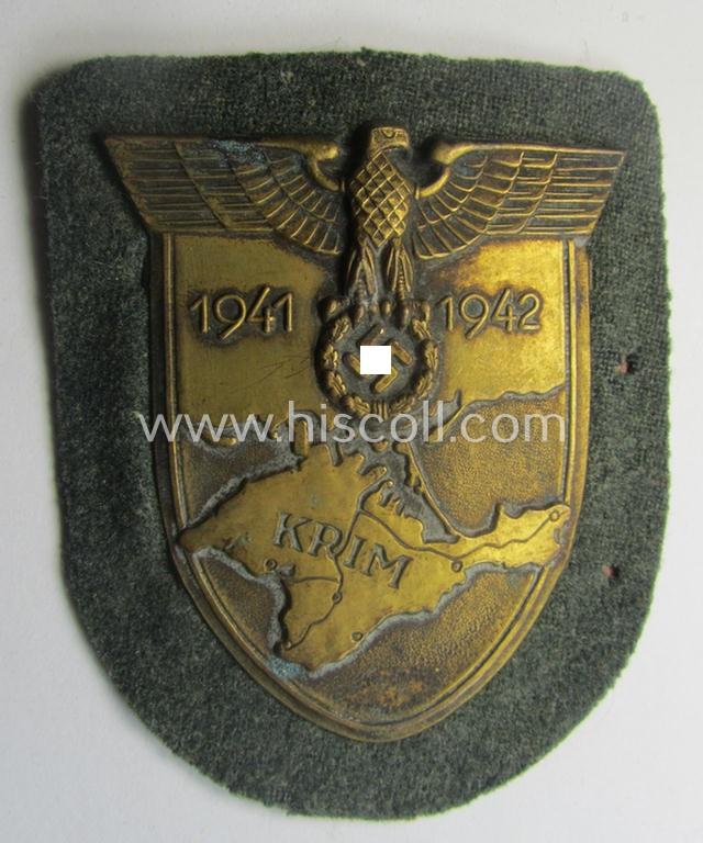 WH (Heeres ie. Waffen-SS) 'Krim'-campaign-shield (as was produced by a by me unidentified maker)