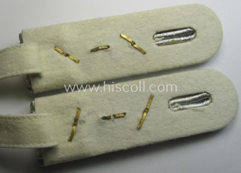 'Virtually mint' pair of neatly 'cyphered', WH (Heeres) officers'-type shoulderboards as piped in the white- (ie. 'weisser'-) coloured branchcolour as was specifically intended for usage by a: 'Hauptmann des Infanterie-Rgts. 3'