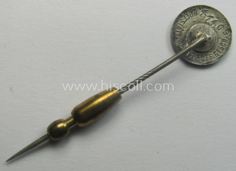 SS (ie. 'Allgemeine SS') civil-attire badge (ie. 'Zivilabzeichen der SS') being a detailed example that shows a clearly-present makers'-designation and unique serial-number ('41409')