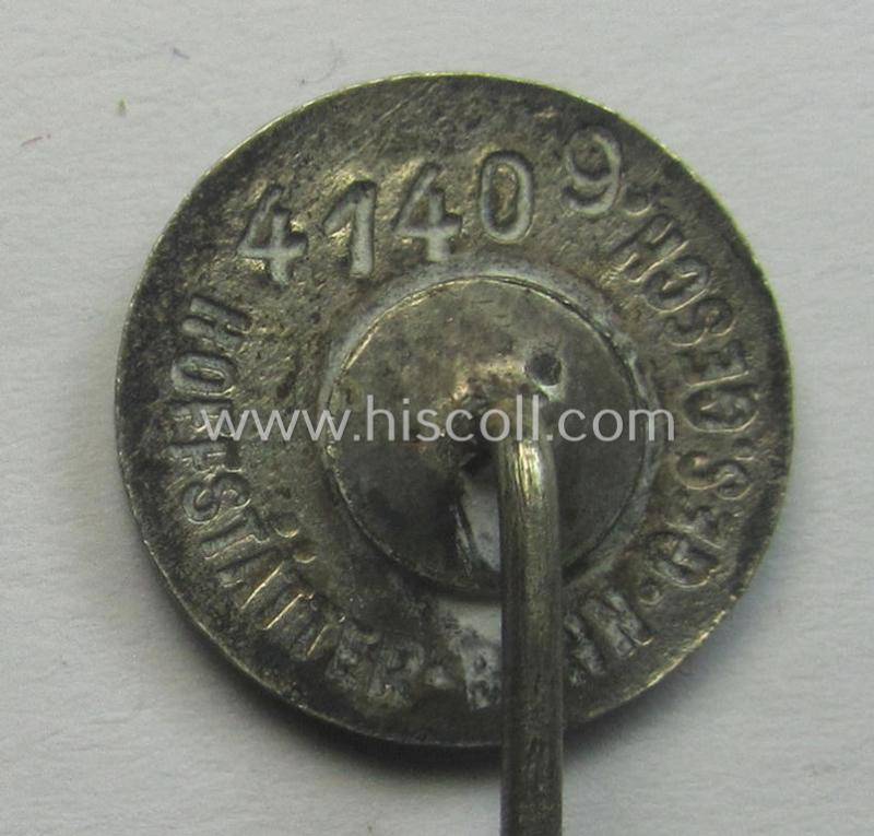 SS (ie. 'Allgemeine SS') civil-attire badge (ie. 'Zivilabzeichen der SS') being a detailed example that shows a clearly-present makers'-designation and unique serial-number ('41409')