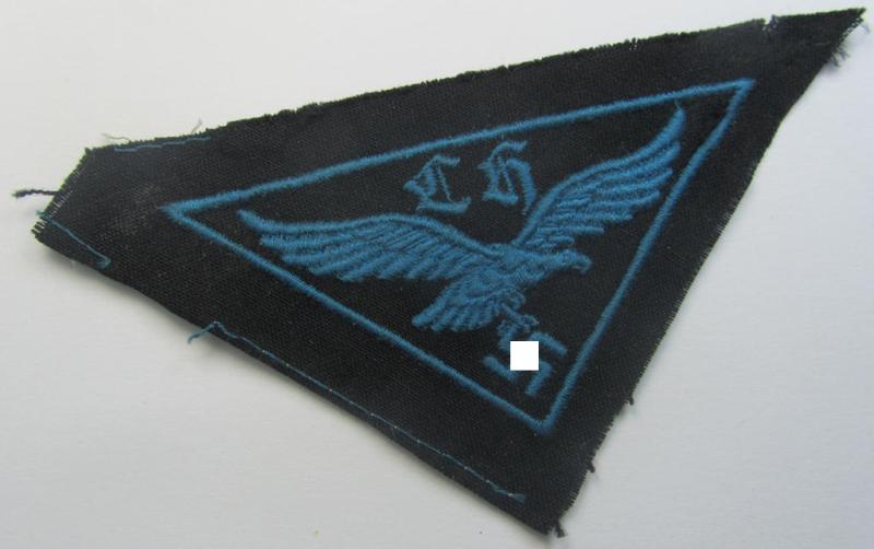WH (LW- ie. Hitlerjugend-) related, machine-embroidered breast-badge: 'Flakhelfer'