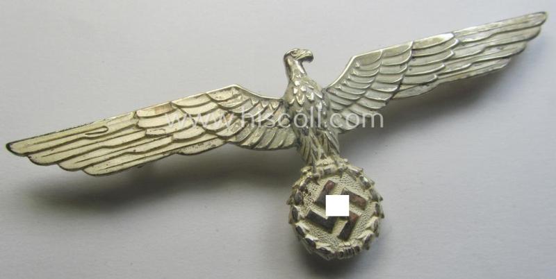 WH (Heeres- o. KM) 'frosted' silver-toned- (and/or: typical 'Buntmetall'-based) officers'-pattern breast-eagle (ie. 'Metall Offiziers-Brustadler für die Sommeruniform')