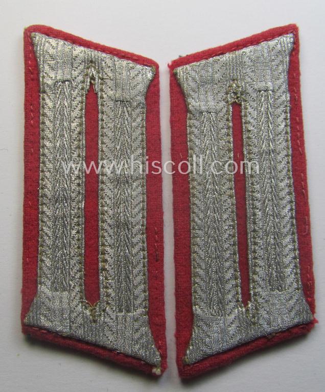 Pair of WH (Heeres) EM- (ie. NCO-) type, so-called: 'Waffenrock'- (ie. dress-) collar-tabs (ie. 'Kragenspiegel'): 'Soldat o. Uffz. eines Pz. o. Pz-Jäger-Abts. o. Rgts.'