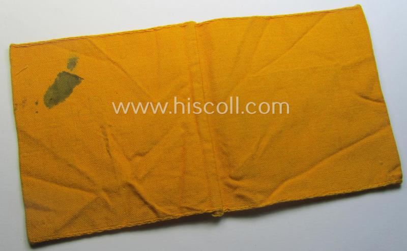 Golden-yellow-coloured- and/or linnen-based armband (ie. 'Armbinde') entitled: 'Waffen-SS'