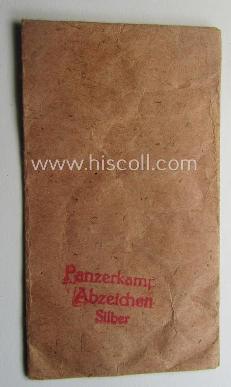 WH (Heeres- ie. Waffen-SS), typical 'Zellstoff'-based (albeit non-maker-marked!) medal-pouch as was intended for a: 'Panzerkampf-Abzeichen in Silber' (or: silver-class PAB)