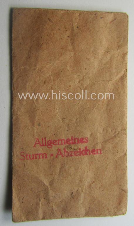 WH (Heeres- ie. Waffen-SS), typical 'Zellstoff'-based (albeit non-maker-marked!) medal-pouch as was intended for an: 'Allgemeines Sturm-Abzeichen' (or: general assault-badge or GAB)