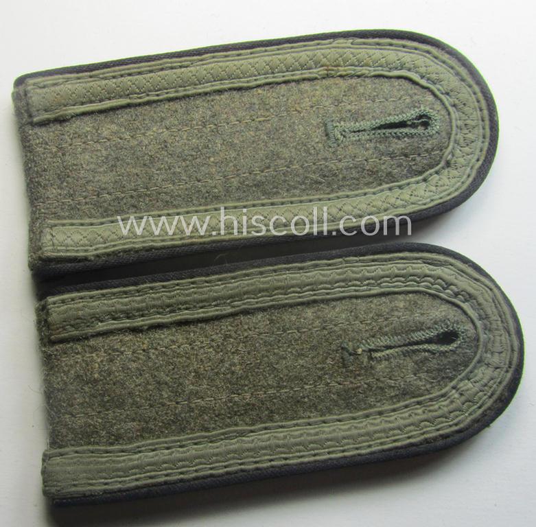 Moderately used - typically later-war-period and/or fully matching! - pair of so-called: 'M44'-pattern, simplified WH (Heeres) NCO-type shoulderstraps: 'Unteroffizier der Pionier-Trpn.'