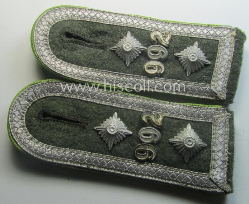 Moderately used pair of mid-war-period- (ie. 'M43'-pattern), WH (Heeres) NCO-type shoulderstraps: 'Oberfeldwebel des Grenadier-Rgts. 992' (part of the '278. Infanterie-Div.')