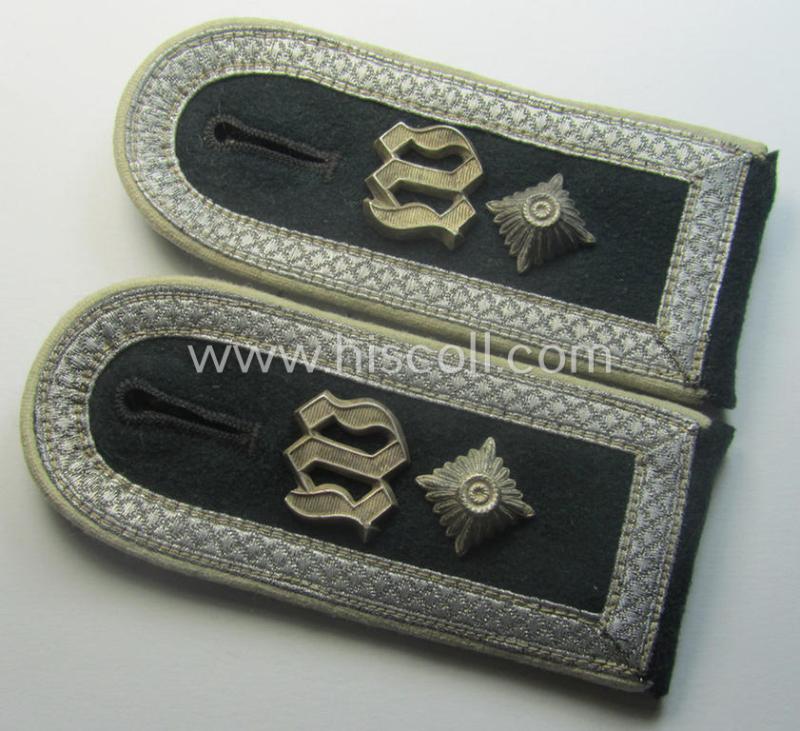Moderately worn pair of WH (Heeres), early-war-period- (ie. 'M40'-pattern) 'cyphered' NCO-type shoulderstraps as was intended for - and worn by! - a: 'Feldwebel des Wachbatallions Berlin'