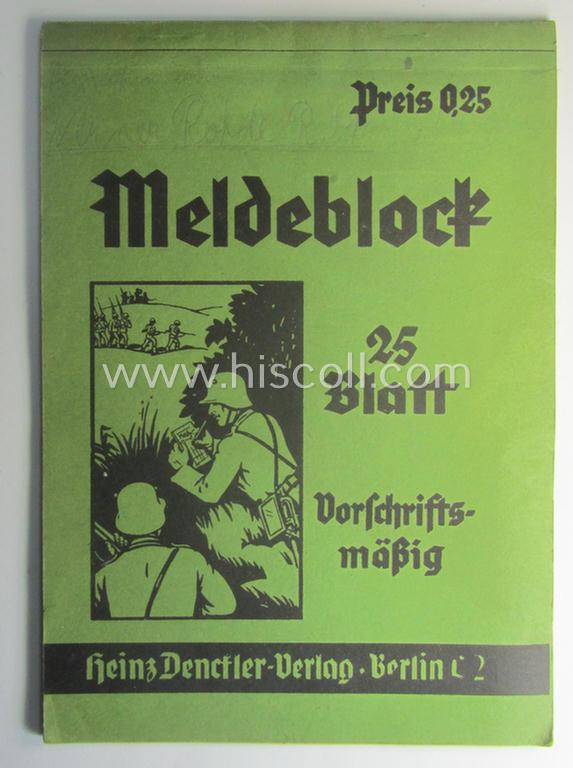 Complete, WH (Heeres ie. LW etc.) 'Dienst'-related 'notebook' (ie. 'Meldeblock') as was intended for storage in the 'Kartentasche' (or: map-case) that comes in a hardly used, condition