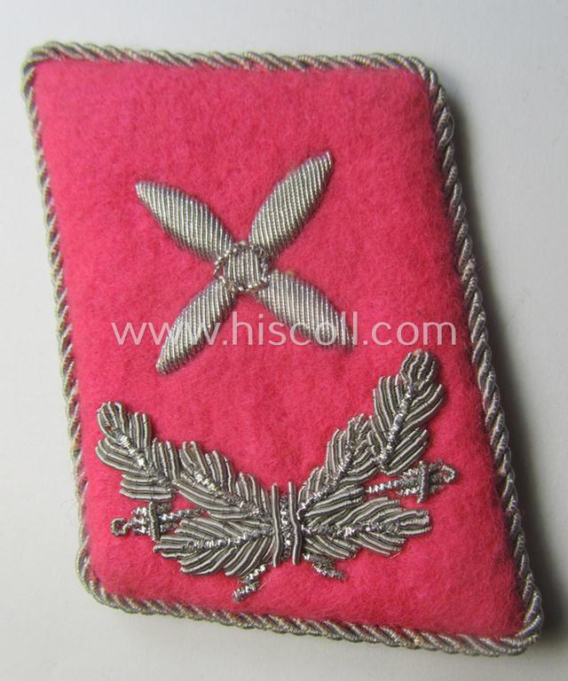Single - but nevertheless scarcely encountered! - WH (Luftwaffe) collar-tab (ie. 'Kragenspiegel') as was intended for usage by a: 'Flieger-Hauptingenieur' (being a rank similar to: 'Hauptmann')