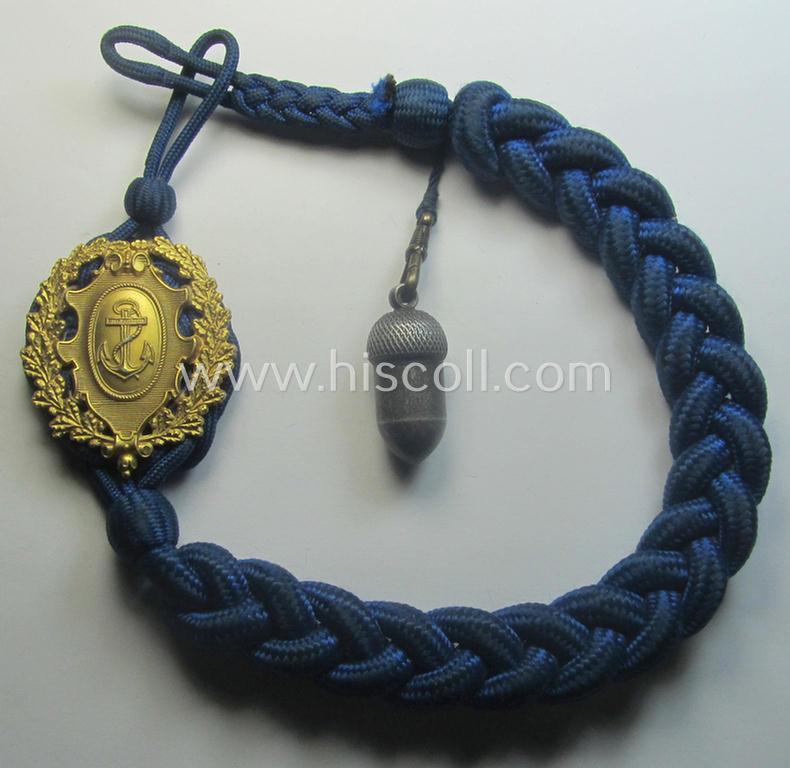 Rarely seen WH (Kriegsmarine) 'Schützenschnur für Gewehrschützen der 4. Stufe' (ie. naval rifle-shooting-lanyard of the fourth class) as was specifically intended for usage by the various 'Kriegsmarine'-troops