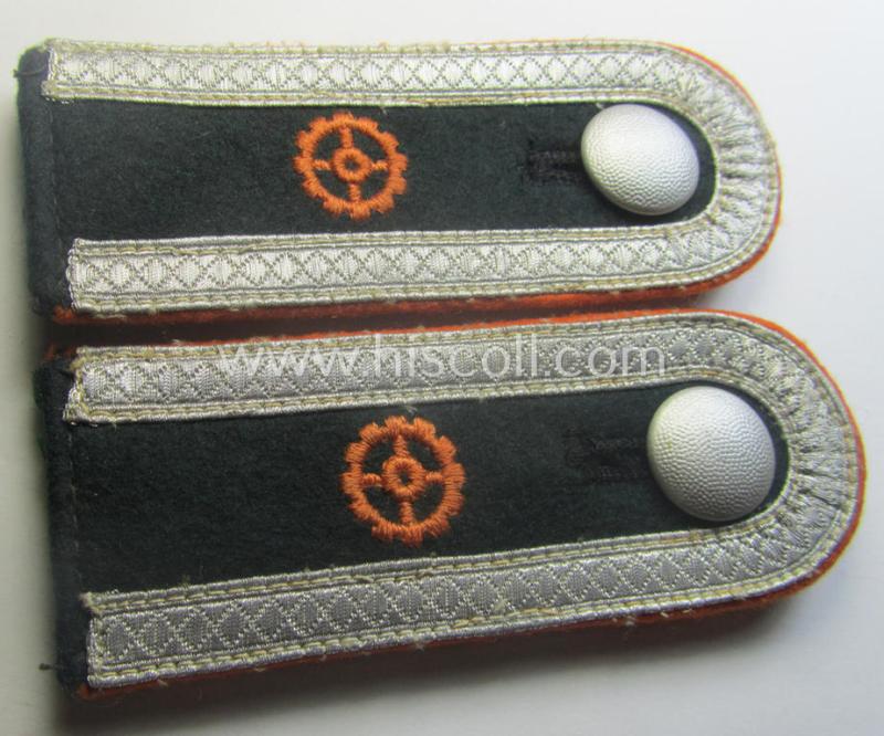 Pair of WH (Heeres) early-war-period- (ie. 'M40'-pattern) and neatly 'cyphered', NCO-type shoulderstraps as was intended for usage by an: 'Unteroffizier eines Feld-Ingenieur-Abts. des Heeres'