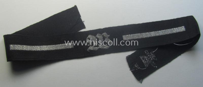 RAD (ie. 'Reichsarbeitsdienst') officers'-pattern, commemorative cuff-title (ie. 'Dienstärmelstreifen für Offiziere') depicting a capital 'W'-character (as was intended for commissioned-staff working on the various 'Westwall'-fortifications)