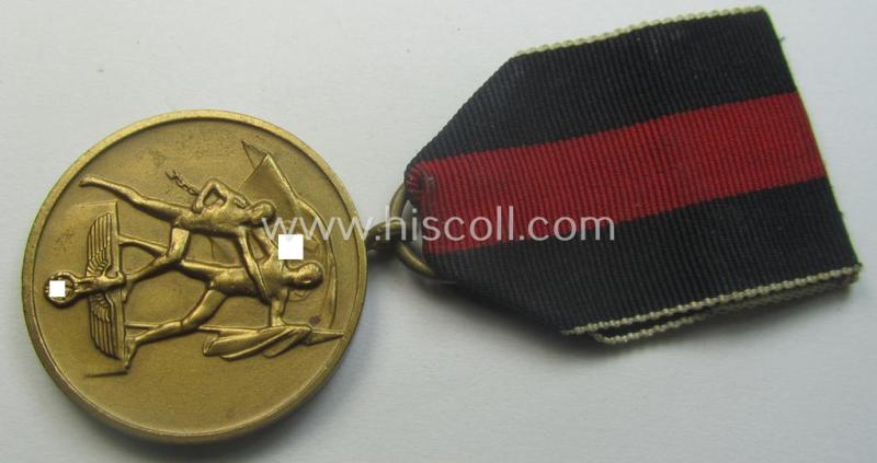 WH Czech-occupation- (ie. 'Anschluss'-) medal: '1. Oktober 1938' being a just moderately used example that came mounted onto its period ribbon as issued and/or recently found