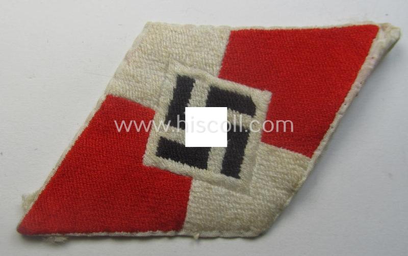 'Standard-issued'-pattern, 'Hitlerjugend'- ie. 'Bund Deutsche Mädel (HJ/BDM) so-called: 'Ärmelraute' as was executed in so-called 'BeVo'-weave pattern