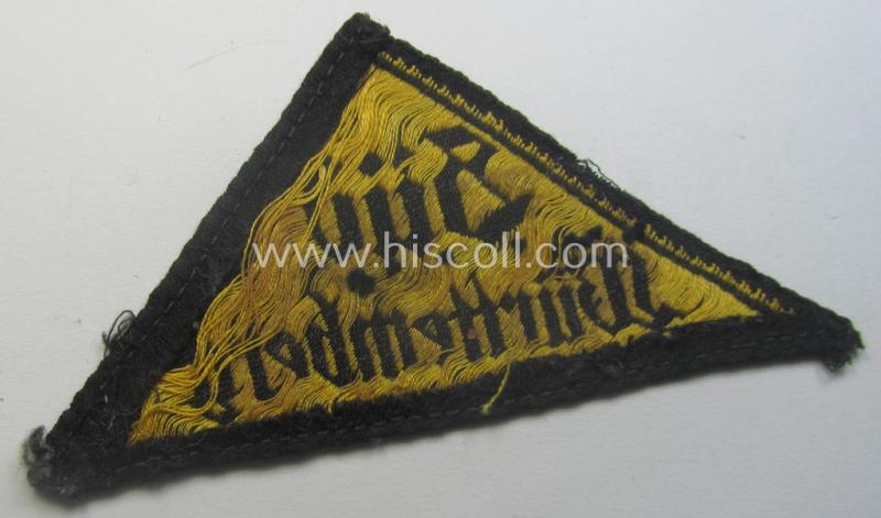 Early-pattern, 'HJ' ('Hitlerjugend') district-triangle (ie. 'Gebietsdreieck') entitled: 'Süd Württemberg'