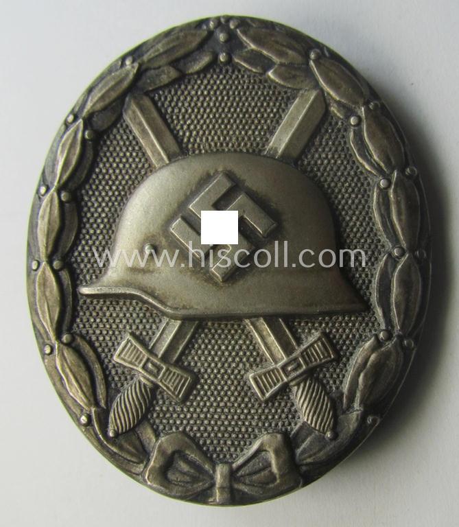 Truly luxuriously-styled, 'Verwundeten-Abzeichen in Silber' being a non-maker-marked- and typical 'Buntmetall'-based example as was (I deem) produced by the desirable maker: 'Hauptmünzamt Wien'