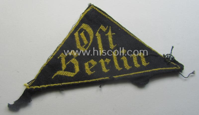Early-pattern, 'HJ' ('Hitlerjugend') district-triangle (ie. 'Gebietsdreieck') entitled: 'Ost Berlin'