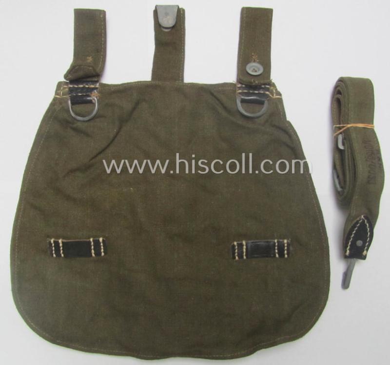 Mid- ie. later-war-period 'M31'-type, WH (Heeres ie. Waffen-SS etc.) 'Brotbeutel' onto its period strap (both being 'RbN.0/0156/0030'-marked examples!) that come both in a 'virtually mint- ie. unissued' condition