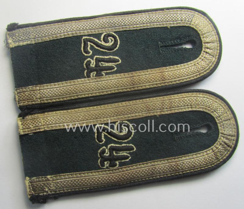 Pair of early- (ie. pre-war-) period WH (Heeres), 'M36'- (ie. 'M40-) pattern (rounded-styled and neatly 'cyphered') NCO-type shoulderstraps as was intended for an: 'Uffz. u. Mitglied des Pionier-Bataillons 24'
