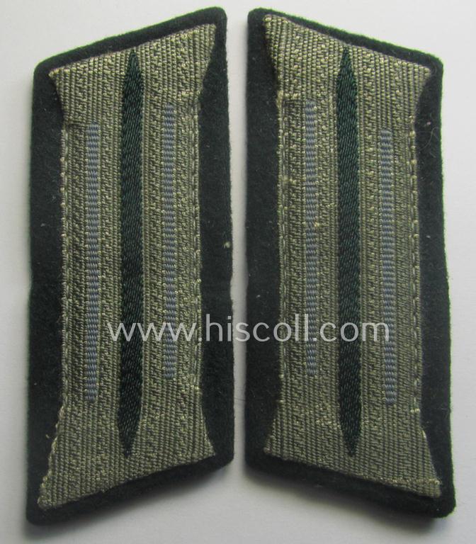 Pair of early-war-period, WH (Heeres) 'M40'-pattern collar-patches (ie. 'Einheitskragenspiegel') as piped in the bright-blue-coloured branchcolour as intended for usage by a: 'Soldat der Nachschub-Trpn.'