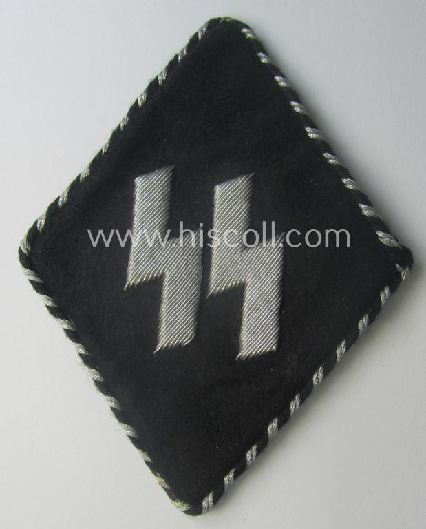 Stunning - and truly rarely encountered! - 'Allgemeine-SS' sleeve-diamond (ie.: 'Ärmelraute') as was worn by the members within the 'foreign', 'Allgemeine'-SS-units in both Norway, Belgium and the Netherlands (with its 'RzM'-etiket!)